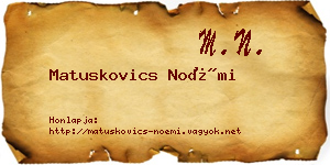 Matuskovics Noémi névjegykártya